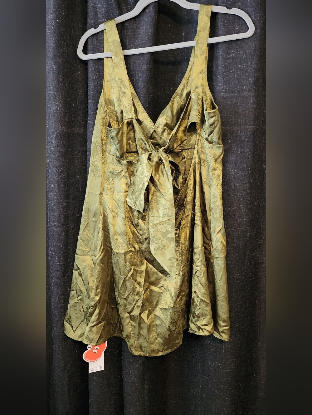 Cider XL Green Gold Floral Brocade Sleeveless Dress Top NWT - Picture 6 of 6
